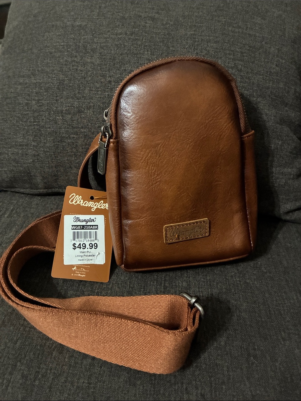 Wrangler Brown Leatherette woman’s  Crossbody Bag New
